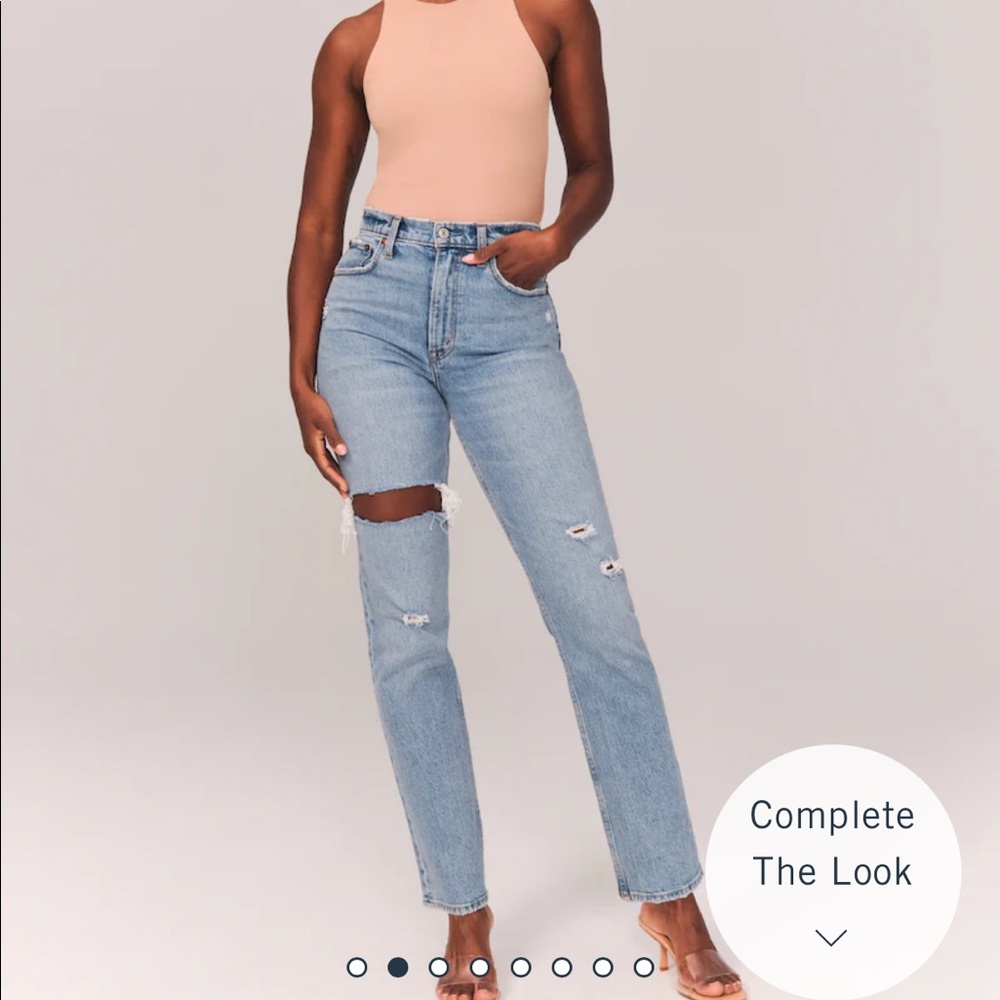 Abercrombie Ankle Straight Ultra High Rise Curve Love Jeans 00/24 S